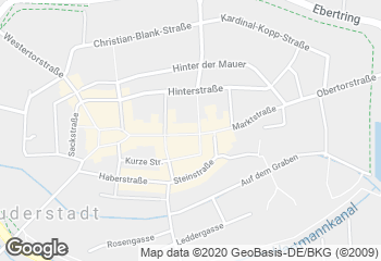 Karte mit Standort von Duderstadt  Rathauscafé
