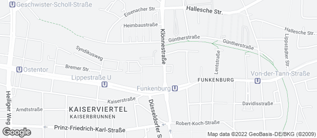 Karte mit Standort von Bäckermeister GROBE - Rewe Kaiserquartier