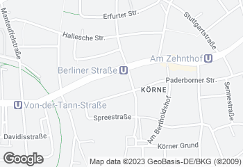 Karte mit Standort von Bäckermeister GROBE - Rewe Körne