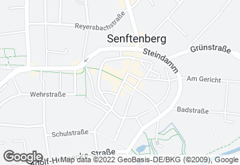 Karte mit Standort von Bäckerei Dreißig Café Senftenberg