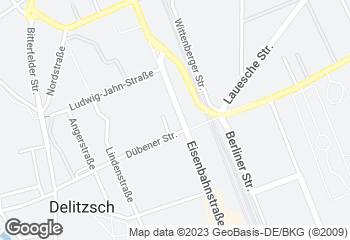Karte mit Standort von Wendl GmbH Konditorei & Bäckerei, Filiale an der Schokoladenfabrik Delitzsch