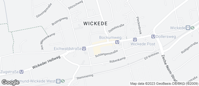 Karte mit Standort von Rewe Wickede