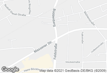 Karte mit Standort von Bäckermeister GROBE - REWE Unna-Massener Str.
