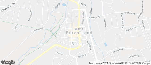 Karte mit Standort von Goeken Café Büren