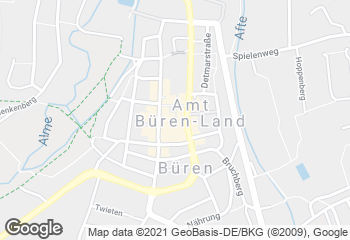 Karte mit Standort von Goeken Café Büren