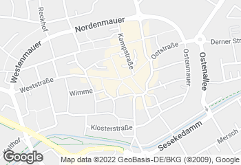 Karte mit Standort von Bäckermeister GROBE - Kamen