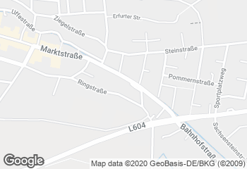 Karte mit Standort von Bäckerei Hermann GmbH	im Rewe Markt