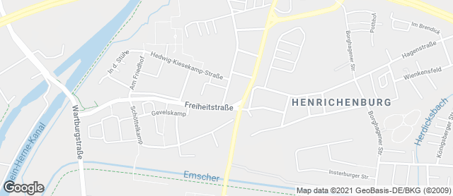 Karte mit Standort von Café Henrichenburg