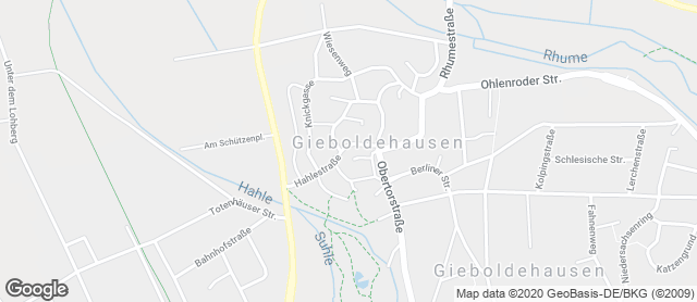 Karte mit Standort von Kopp`s Berghof Bäckerei   FILIALE GIEBOLDEHAUSEN