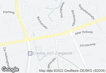 Karte mit Standort von Bäckerei Lange - Erwitte