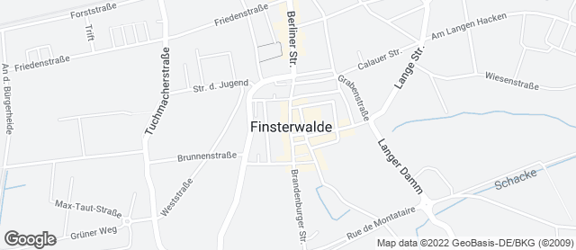 Karte mit Standort von Bäckerei Dreißig GmbH & Co. KG Cafe Finsterwalde