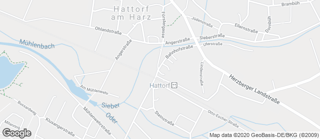Karte mit Standort von Kopp`s Berghof Bäckerei FILIALE HATTORF