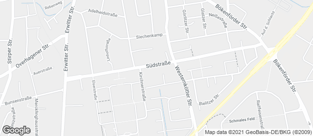 Karte mit Standort von Bäckerei Süwolto Südstraße