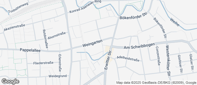 Karte mit Standort von Bäckerei Hoppe