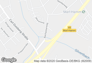 Karte mit Standort von Bäckerei Kleinespel & Imping Marl Hamm