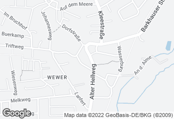 Karte mit Standort von Bäckerei Lange - Wewer