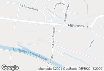 Karte mit Standort von Bäckerei Dördelmann   Filiale Hamm-Uentrop