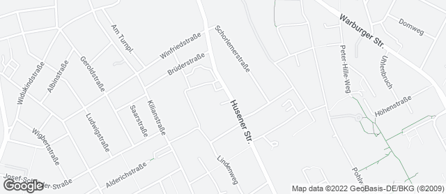 Karte mit Standort von Bäckerei Lange - Husener Str.