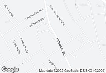 Karte mit Standort von Bäckerei Lange - Husener Str.