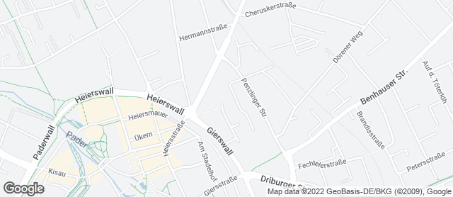 Karte mit Standort von Goeken backen Detmolder Tor Paderborn