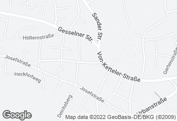Karte mit Standort von Bäckerei Lange - Alisostraße