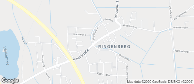 Karte mit Standort von Cafe Winkelmann Ringenberg
