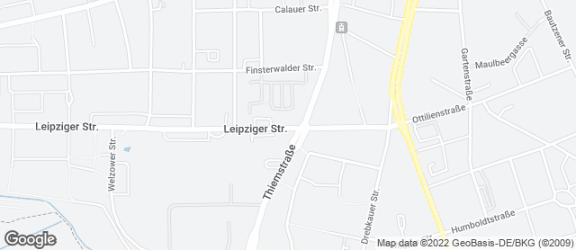 Karte mit Standort von Bäckerei Dreißig Café Cottbus