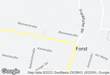 Karte mit Standort von Bäckerei Dreißig GmbH & Co. KG NETTO I Forst