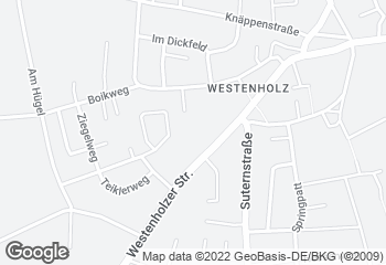 Karte mit Standort von Bäckerei Lange - Westenholz