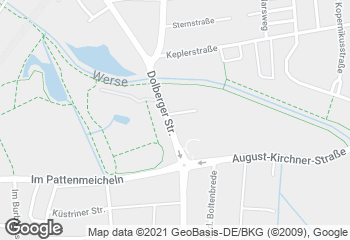 Karte mit Standort von Bäckerei Dördelmann  Filiale Ahlen