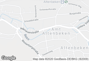 Karte mit Standort von Bäckerei Mertens