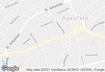 Karte mit Standort von Bäckerei Spangemacher, Raesfeld