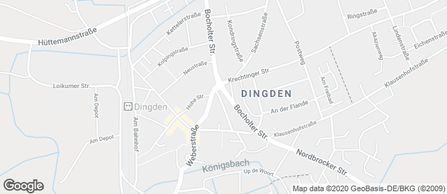 Karte mit Standort von Café Winkelmann Dingden