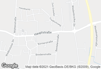 Karte mit Standort von Gerds Backstube Café Langenberg