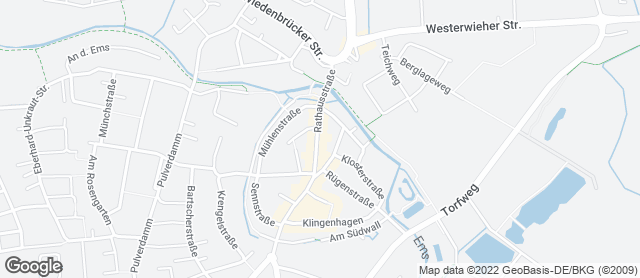 Karte mit Standort von Bäckerei Lange - Rietberg