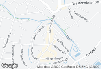 Karte mit Standort von Bäckerei Lange - Rietberg