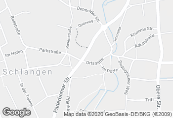Karte mit Standort von Goeken Café Schlangen
