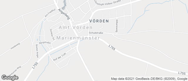 Karte mit Standort von Bäckerei Engel - Edeka Vörden