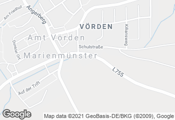 Karte mit Standort von Bäckerei Engel - Edeka Vörden