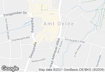 Karte mit Standort von Gerds Backstube Filiale Oelde Ruggestraße