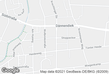 Karte mit Standort von Bäckerei Wissing