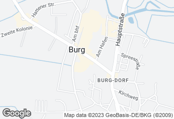 Karte mit Standort von Bäckerei Dreißig Café Burg