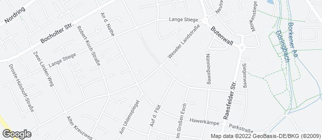 Karte mit Standort von Bäckerei Spangemacher, Borken (Weseler Landstr.)