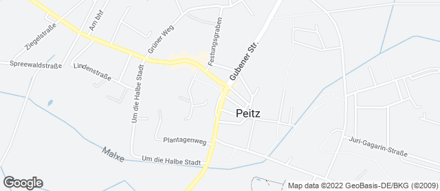 Karte mit Standort von Bäckerei Dreißig GmbH & Co. KG Cafe Peitz