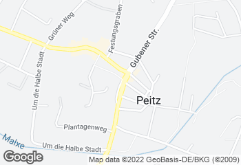 Karte mit Standort von Bäckerei Dreißig GmbH & Co. KG Cafe Peitz