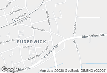Karte mit Standort von Bors mein Bäcker - Suderwick