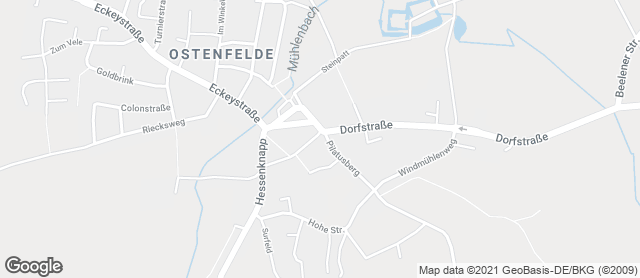 Karte mit Standort von Dorfbäckerei Westarp