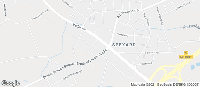 Karte mit Standort von Gerds Backstube Café Verler Straße