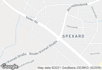 Karte mit Standort von Gerds Backstube Café Verler Straße