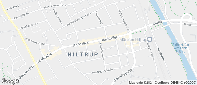 Karte mit Standort von Bäckerei Maria Schrunz e.K. Hiltrup